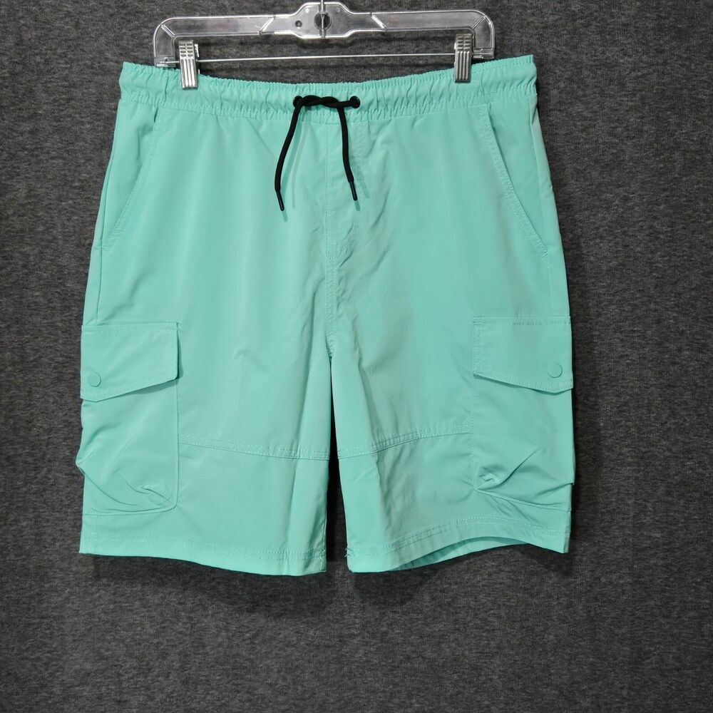 Southpole Cargo Shorts Mens Large 33x9 Mint Green Quick Dry Water Resistant
